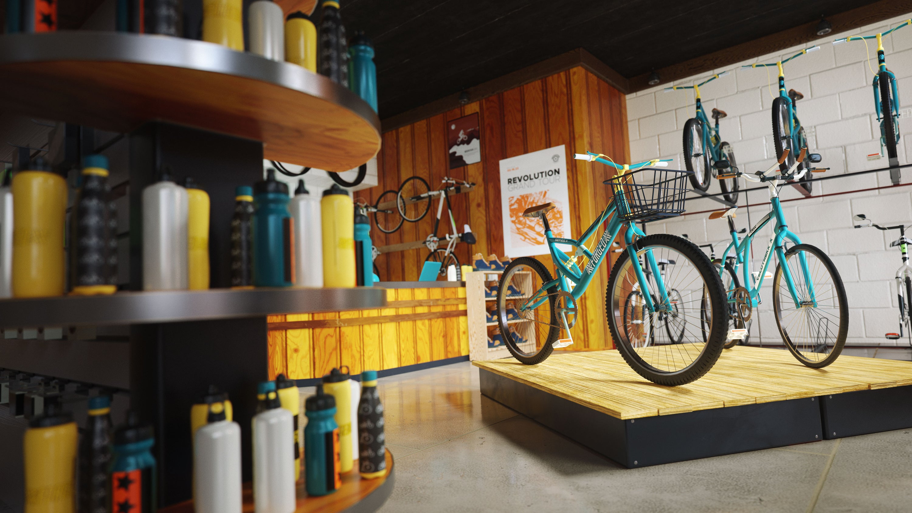 时尚生活零售场景的数字构建 自行车及零配件商店的3D模型资产深度解析